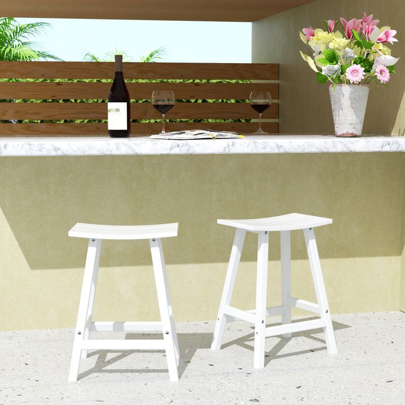 WestinTrends Outdoor Patio Adirondack Counter Height Stool Chair Set of 2, 2 of 3