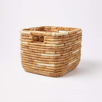 L Woven Water Hyacinth Crate with Cream Accents - Threshold™