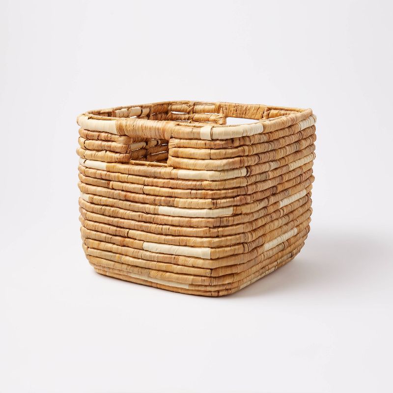 L Woven Water Hyacinth Crate with Cream Accents - Threshold&#8482;, 1 of 5