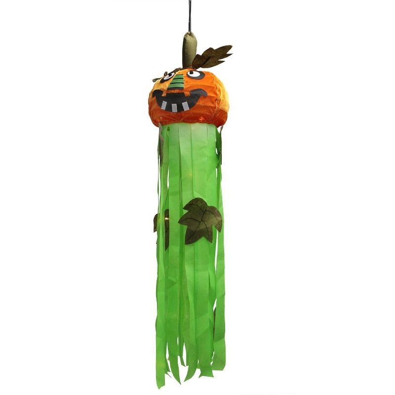 Northlight 46" Prelit LED Jack-O-Lantern Pumpkin Hanging Halloween Decoration - Orange, 1 of 3
