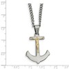 Black Bow Jewelry Crucifix Anchor Necklace in Stainless Steel & 14k Gold Plating, 24 in - 2 of 4