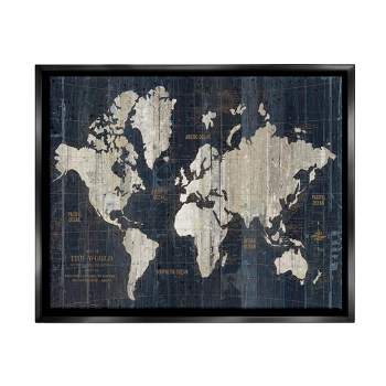 Stupell Industries Distressed Antique World Map Rustic Aesthetic