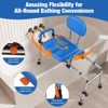 WHLICKS Sliding Shower Chair with Wide 360° Swivel Seat, 450lbs Tub Transfer Bench for Bathtub, Adjustable Height and Arms Width Shower Seat - 3 of 4