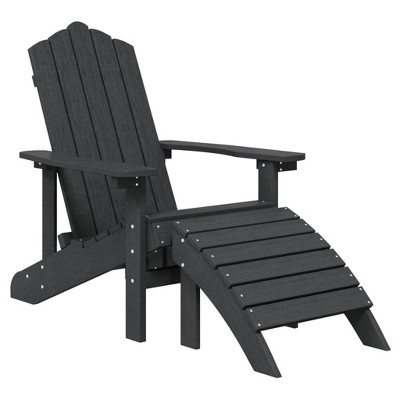Anthracite HDPE Adirondack Chair Set with Footstool and Table