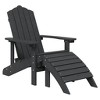 vidaXL Patio Adirondack Chair Set - Includes Footstool and Table, Constructed from Durable HDPE, Ideal for Garden, Patio, Terrace - Anthracite - 3 of 4