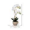 Vickerman 23" Artificial White Phalaenopsis In Pot. - 3 of 4