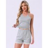 INSPIRE CHIC Womens Cami Pajamas Racerback Lace Trim V Neck 2 Piece Tank Top with Shorts Sets - 3 of 4