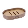 Evideco French Home Goods Chic Polyresin Soap Dish with Draining Bamboo Insert - 2 of 4