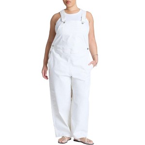 ELOQUII Women's Plus Size Denim Overalls - 1 of 4