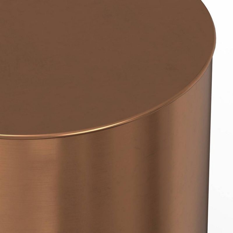 Lance Metal Cylinder Accent Table Ombre Black/Copper - WyndenHall, 3 of 8