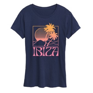 Women's - Instant Message - Ibiza Sun Palms Short Sleeve Graphic T-Shirt - 1 of 4