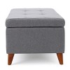 GDFStudio Valeno Mid Century Modern Fabric Tufted Storage Ottoman Bench - 4 of 4