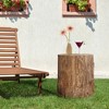 HOMCOM Tree Stump Stool, Decorative Round Side Table, Concrete End Table with Wood Grain Finish, Indoors and Outdoors Use - 2 of 4