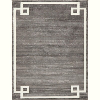 Gray Geometric Synthetic 8' x 10' Rectangular Area Rug