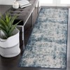 Modern Abstract Area Rug Low Pile Fade Stain Resistant Rug Soft Contemporary Accent Carpet for Living Room Bedroom Nursery,Blue/2'3"x7'3" - 2 of 4
