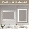 CAVINAS Modern Rectangular Bathroom Mirror, 20"x28" LED Vanity Mirror, Anti-Fog Makeup Mirror with 3 Adjustable Color for Bathroom - 2 of 4