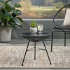 XIYUYEU Circular Top Patio End Table, Outdoor End Tables with Rattan Base, Outdoor Side Table with Tempered Glass Top - 2 of 4