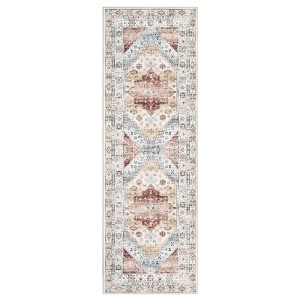 COZONY Washable Vintage Floral Area Rug with Non-Slip Backing - 1 of 4