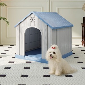Dolonm Waterproof Dog House Indoor/outdoor Pet Dog House Sloping Roof - 1 of 4