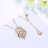 Moon Heart Pendant Necklace for Women Cubic Zirconia Sterling Silver Ginger Lyne Collection - 3 of 4