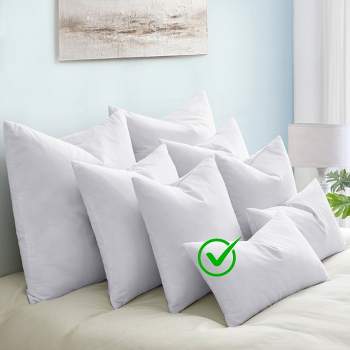 Peace Nest 2 Pack Feather Down Throw Pillow Insert, White, 12" x 20"