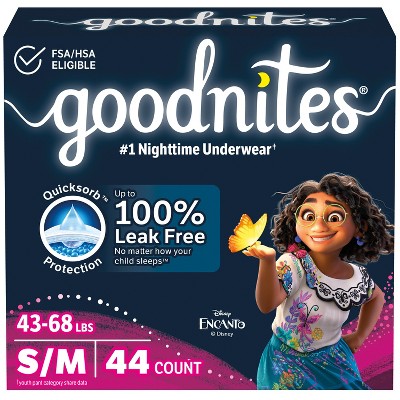 Goodnites Girls' Nighttime Underwear - S/M - 44ct