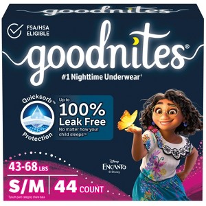 Goodnites Girls' Nighttime Underwear - (Select Size and Count) - 1 of 4