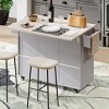 Rolling Kitchen Island With Trash Can And Storage Cabinet,Kitchen Cart With Adjustable Shelf,Spice Rack,Towel Rack And Drawer -Maison Boucle - 3 of 4