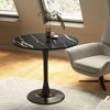 ACEPANO 23.6 in. W Modern Round MDF Coffee Table with Steel Base for Dining Room-Black - 2 of 4