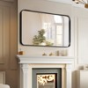 Glossy Black Coated Aluminum Alloy Rectangular Wall Mirror with Curved Edges - 2 of 4
