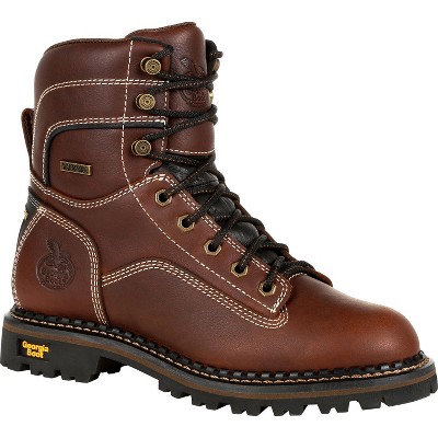 Georgia Boot AMP LT Logger Women's Brown Waterproof Low Heel Logger Boot