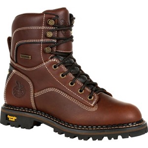Georgia Boot AMP LT Logger Women's Brown Waterproof Low Heel Logger Boot - 1 of 4