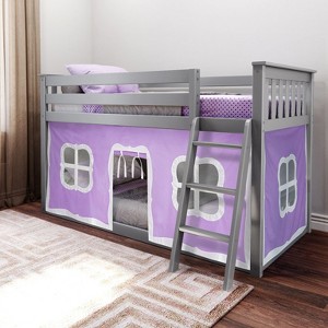 Max & Lily Twin over Twin Low Bunk with Curtains - 1 of 4