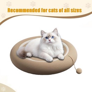 Durable Round Sisal Rope Cat Scratching Post and Resting Bed - Versatile, Non-Shedding, Tightly Woven, Paw Protective, Hanging Ball Toy - 1 of 4