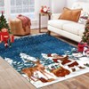 Christmas Area Rug Machine Washable Xmas Santa Claus Rug for Living Room Non Slip Soft Faux Wool - 2 of 4