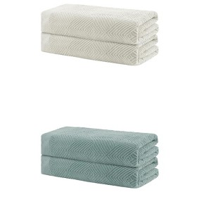 Unique Bargains Cotton Quick Lightweight Dry Large Bath Towels 4 Pcs - 1 of 4