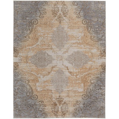 Celene Traditional Medallion Silver/Tan/Gray Area Rug