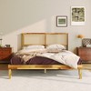FUFU&GAGA Classic Solid Wood Queen Bed Platform Bed: High - Load Capacity & Chic Geometric Design - 2 of 4