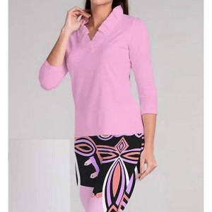Women's Solid 3/4th Sleeve Ruffle Portrait Neck Top - Famazee - 1 of 2