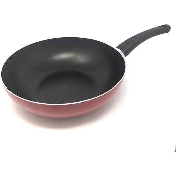 Willow & Everett Wok Pan - Non-Stick Stainless Steel Stir Fry Pans with Domed Lid & Bamboo Spatula - Scratch Proof Cookware for GAS Induction