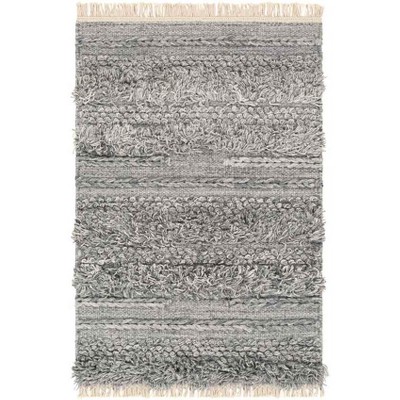 Mark & Day Padiham 2'x3' Rectangle Woven Indoor Area Rugs Medium Gray: Handwoven Stripe Viscose Wool, Stain-Resistant