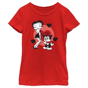 Girl's Betty Boop Valentine's Day Bimbo Be Mine T-Shirt - 1 of 4