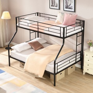 Kumasinova Metal Bunk Bed,Heavy Duty Bed Frame with Ladder,High Guardrail,Steel Bed for School,Bedroom,Large Under Bed Storage - 1 of 4