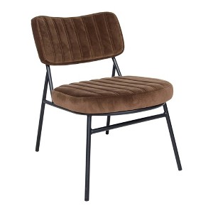 LeisureMod Marilane Velvet Accent Chair with Cushioned Upholstery for Living Rooms, Offices, and Lounges - 1 of 4