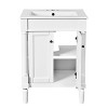 NicBex Bathroom Vanity with Top Sink,2-Tier Modern Bathroom Sink Vanity with Large Storage Shelves ,24" Bathroom Sink Cabinet,White - 4 of 4