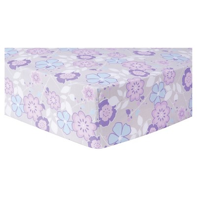 Trend Lab Fitted Crib Sheet - Grace - Lavender