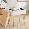 Bencmate Accent Chairs, Makeup Vanity Stool for Makeup Room, Foot Stool for Living Room, Bedroom, White, 16.5"*12.6"*19.3" - 2 of 4