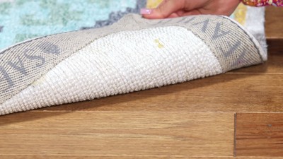 Saffron Blue and Aqua Square Flat Woven Area Rug