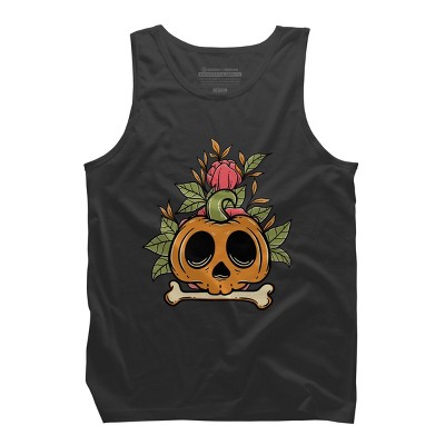 Men's Design By Humans Halloween with Rose Illustration By rukurustudio Tank Top
