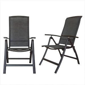 SKRAN 2-Pcs Adjustable Patio Folding Chairs,Aluminium Frame Reclining Sling Lawn Chairs,Textilene Fabric,No Assembly Required,For Outdoor, Camping - 1 of 4